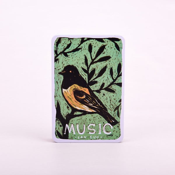 Plechový zápisník Music, modrý ptáček