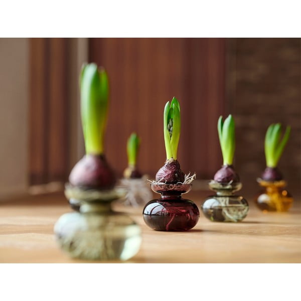 Helehall käsitsi valmistatud klaasist vaas (kõrgus 9 cm) Inu - Zone-image-3