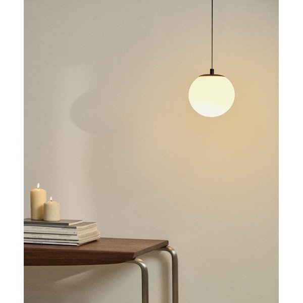 Valge/must metallist ripplamp klaasist varjuga, ø 15 cm Brisia - Kave Home-image-1