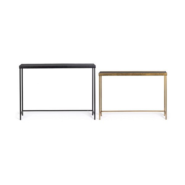 Mustad/kuldsed konsoollauad klaasist pealispinnaga, 26x107 cm, komplektis Yamir - Bizzotto-image-2