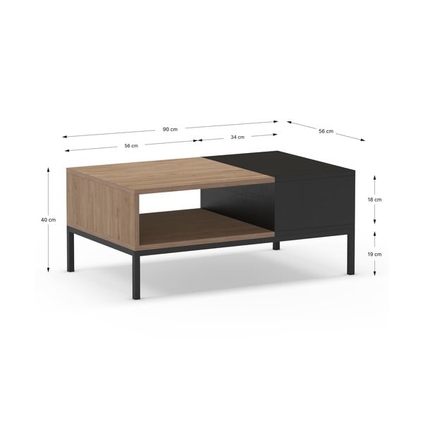 Must diivanilaud 56x90 cm Cailin - Marckeric-image-4
