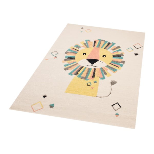 Béžovokrémový dětský hnědý koberec Zala Living Lion, 120 x 170 cm-image-1