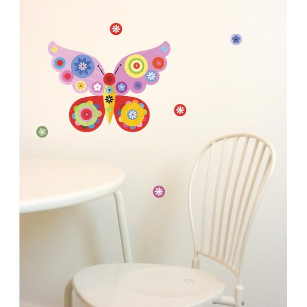 Znovu snímatelná samolepka Butterfly Mini Pink, 30x21 cm