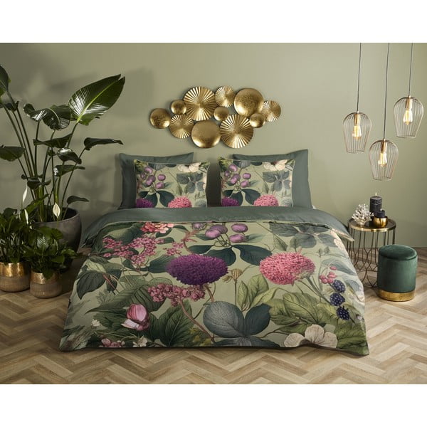 Khakivärvi pikendatud satiin-puuvillast voodipesu üheinimesevoodile 140x220 cm Onaz - Descanso-image-1