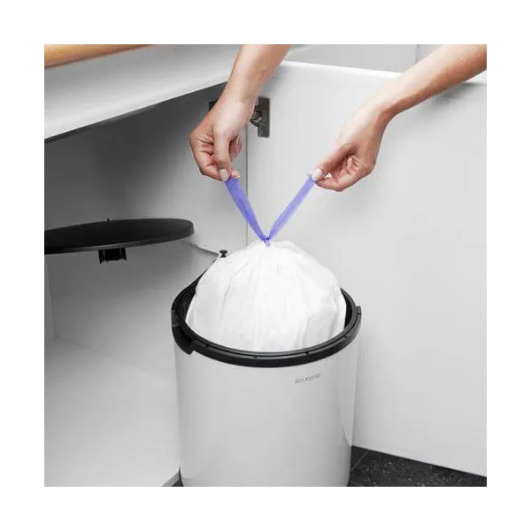 Valge sisseehitatud terasest prügikast 15 L - Brabantia-image-2