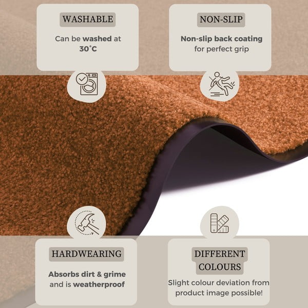 Oranžová rohožka Hanse Home Wash & Clean, 39 x 58 cm-image-2