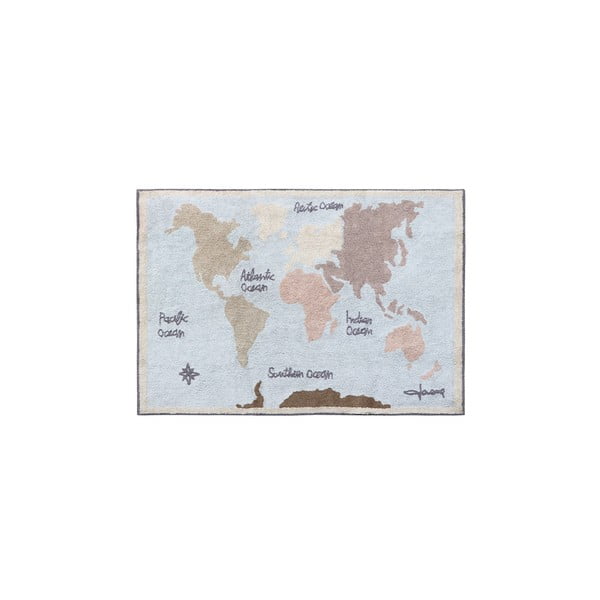 Pestav käsitsi kootud puuvillane laste vaip 140x200 cm Vintage Map - Lorena Canals