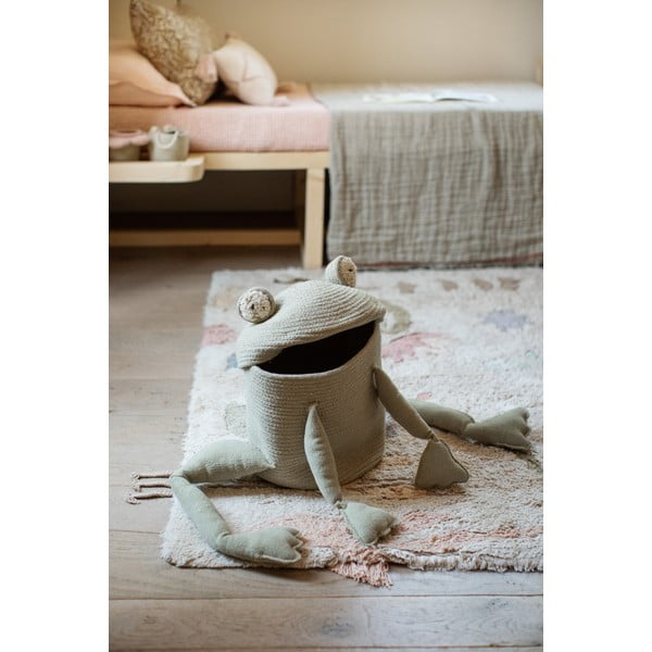 Heleroheline riidest laste mänguasjakorv ø 23x35 cm Fred the Frog - Lorena Canals-image-1
