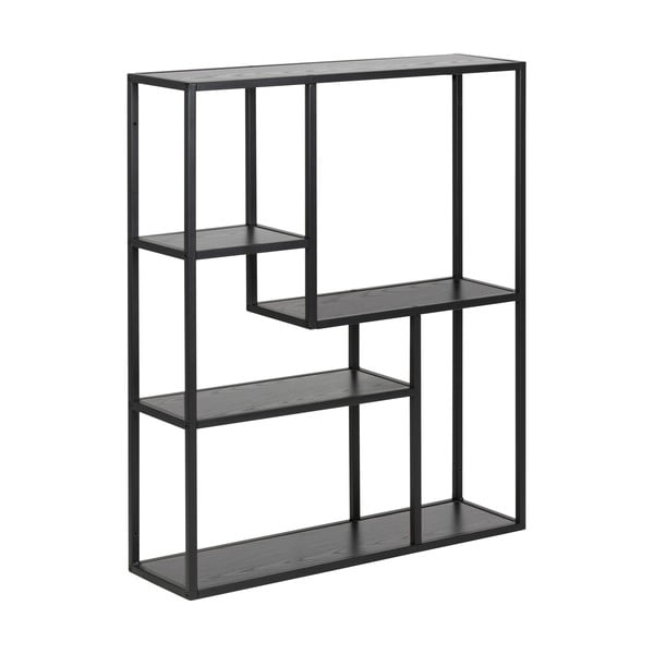 Must tammedekooriga seina raamaturiiul 75x91 cm Seaford - Actona-image-2