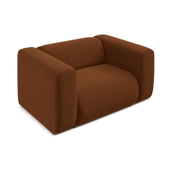 Oranž/pruun sametist tugitool Ekahi - Makamii-image-3