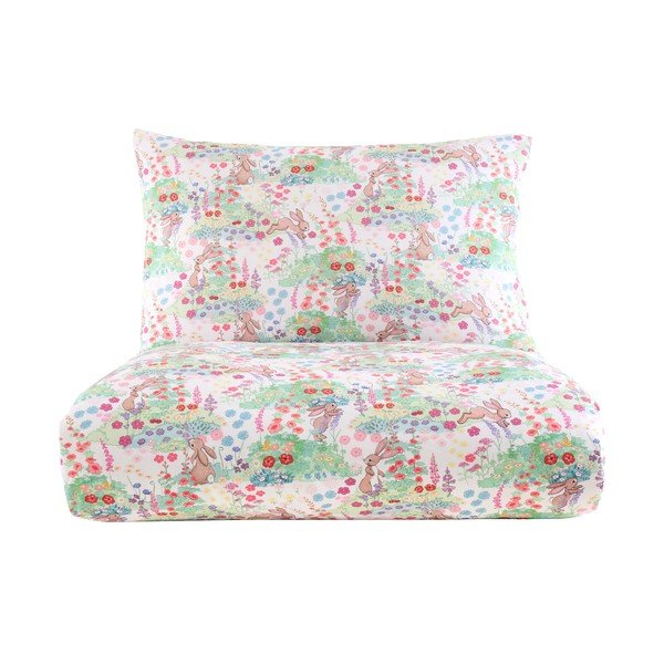 Puuvillane laste voodipesu üheinimesevoodile 135x200 cm Meadow Bunnies - Belle & Boo