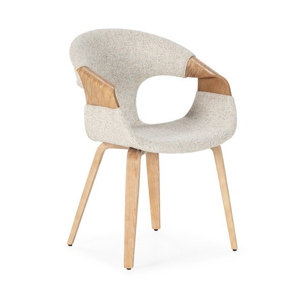 Beežid polsterdatud söögitoolid käetugedega, 2 tk komplektis Elif - MOME