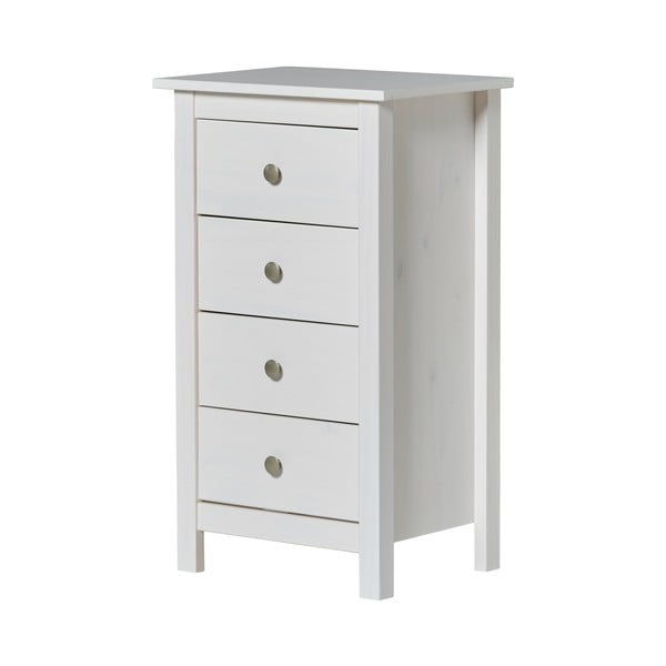 Valge männipuidust kõrge kummut 46x80 cm Berna – Marceric-image-2