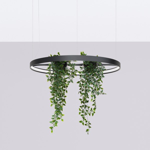 Must alumiiniumist LED-rippvalgusti ø 78 cm RIO - Thoro-image-4