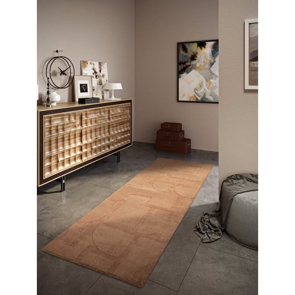 Pruun käsitsi kootud villane koridorivaip 80x250 cm Alexis - Villeroy&Boch-image-1