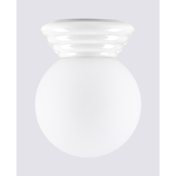 Valge keraamiline laevalgusti klaasist varjuga, ø 12 cm Farsa - Sollux-image-4
