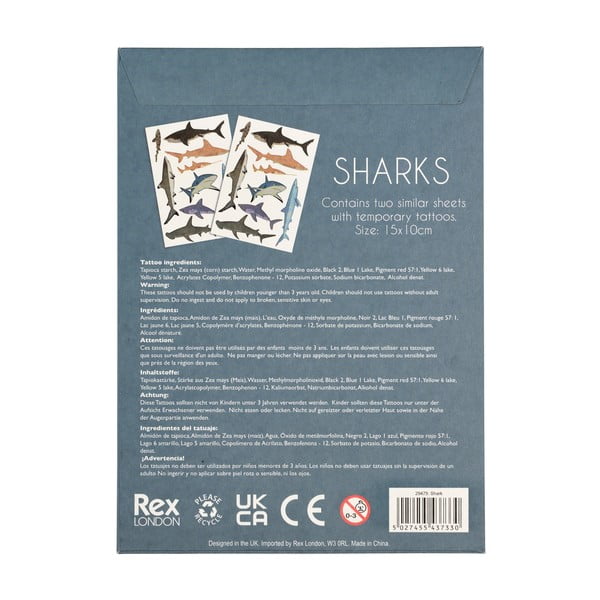 Laste tatoveeringud Sharks – Rex London-image-3