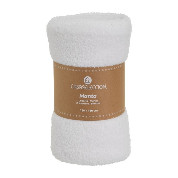 Valge sherpa tekk 130x160 cm Sherpa Bouclé - Casa Selección-image-4