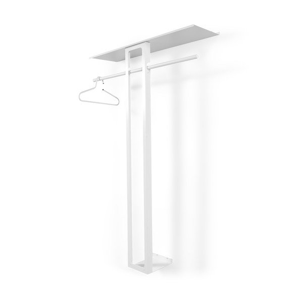 Valge terasest seinanagi koos riiuliga 100 cm Luno Large - Spinder Design