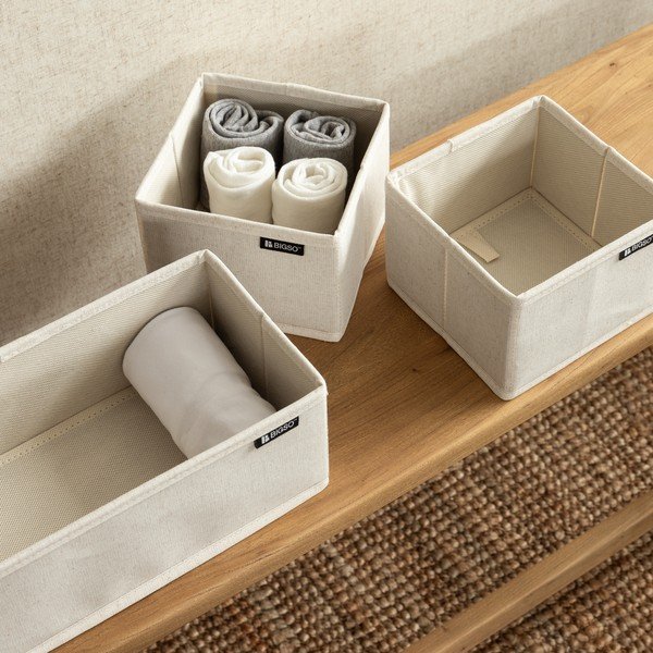 Tekstiilist sahtli organisaatorid 3tk komplektis Soft Storage - Bigso-image-3