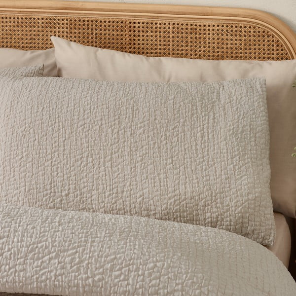 Helepruun pikendatud krepp-voodipesu kaheinimesevoodile 230x220 cm Crinkle Seersucker - Catherine Lansfield-image-2