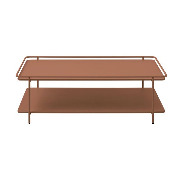 Terrakottapunane metallist diivanilaud 55x110 cm Yuba - Unique Furniture