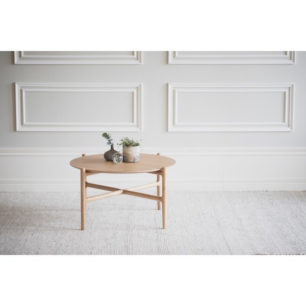 Looduslik tammepuust kohvilaud ø 80 cm Holton - Rowico-image-1