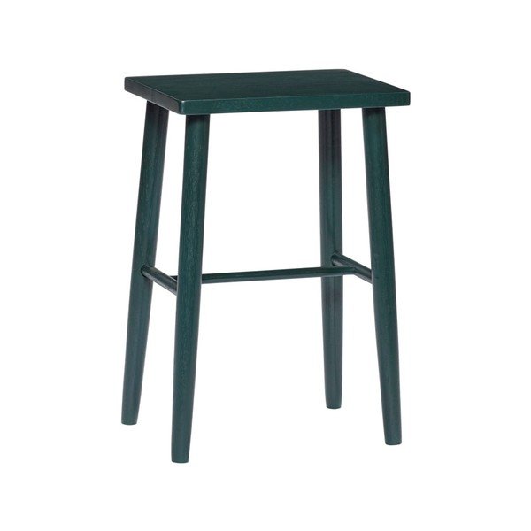 Tmavě zelená barová stolička z dubového dřeva Hübsch Oak Bar stool, výška 52 cm