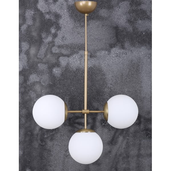 Kuldne-valge klaasist varjuga rippvalgusti ø 15 cm Seagull - Squid Lighting-image-3