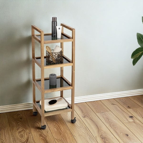 Must akaatsiapuidust vannitoariiul 35x101,5 cm Fondi - Wenko-image-1