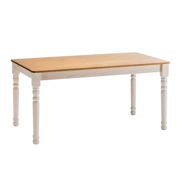 Bílý jídelní stůl z masivního borovicového dřeva Marckeric Iryna, 150 x 85 cm