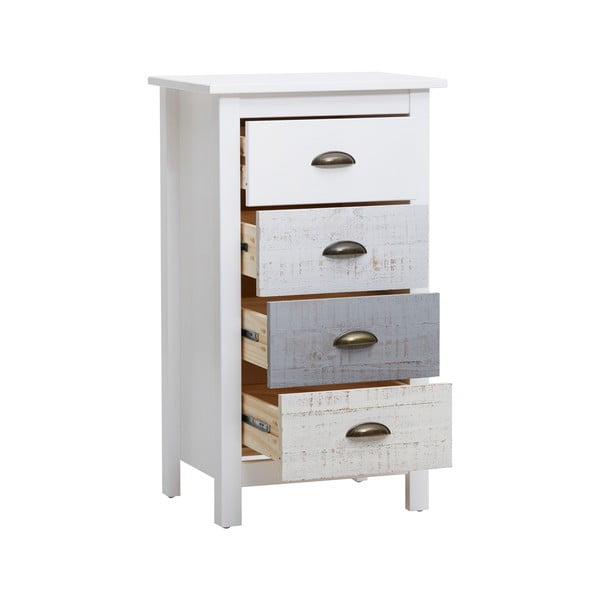 Kõrge valge ja hall 4 sahtliga kapp , 46 x 80 cm Romantica - Marckeric-image-4