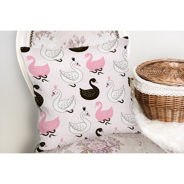 Povlak na polštář s příměsí bavlny Minimalist Cushion Covers Pink Background Kind Animals, 45 x 45 cm-image-1