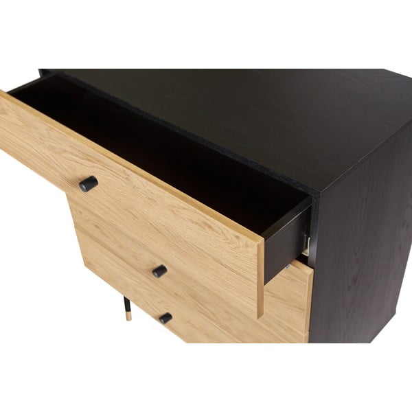 Must tammespooniga kõrge kummut 80x87 cm Jugend - Woodman-image-4