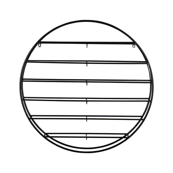 Must metallist seinale paigaldatav veiniriiul pudelite arv 12 80x80x9 cm Redondo - PT LIVING