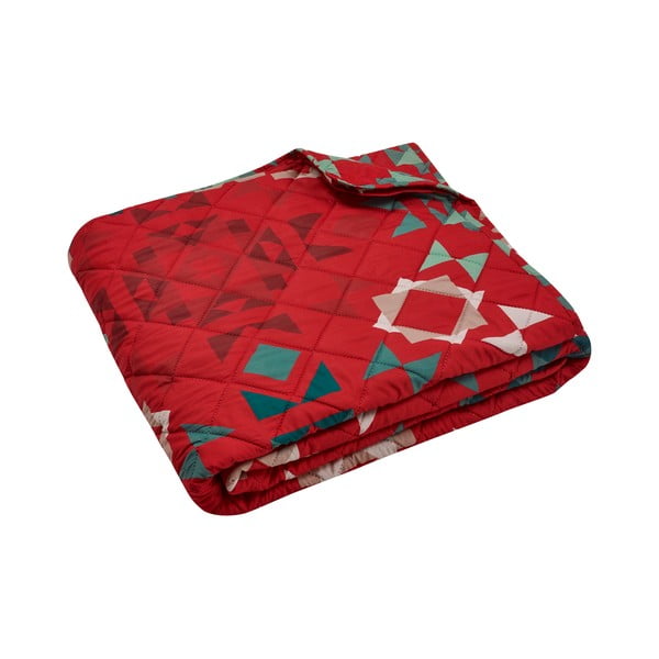 Punane tepitud voodikate 220x230 cm Patchwork - Catherine Lansfield