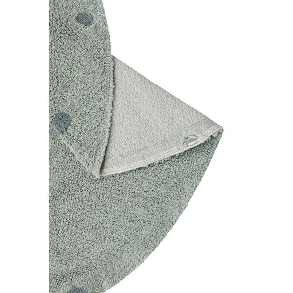 Heleroheline pestav käsitsi kootud puuvillane laste vaip ø140 cm Round Dot Blue Sage - Lorena Canals-image-4