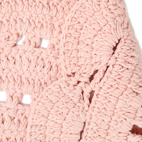 Roosa käsitsi kootud puuvillane vaip , ø 120 cm Alma - Nattiot-image-4