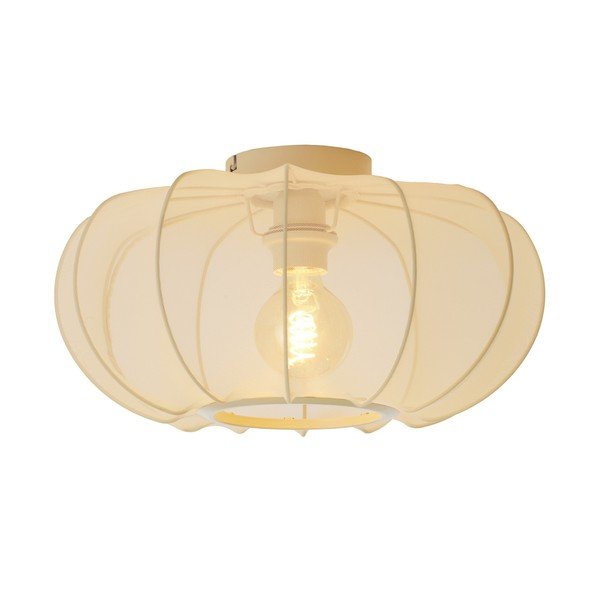 Kreemikas laelamp tekstiilvarjuga ø 40 cm Plumalia - Light & Living-image-1