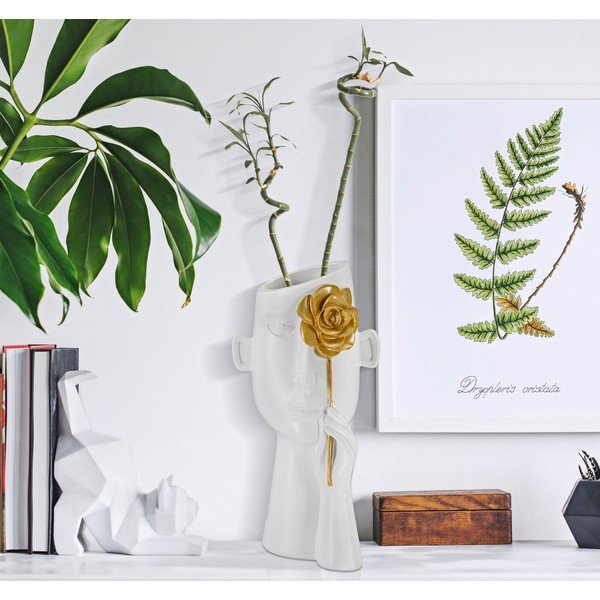 Valge polüresiinist vaas 27 cm Fiore – Mauro Ferretti-image-1