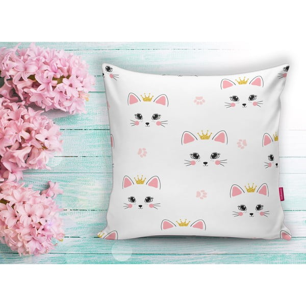 Laste padjakate 43x43 cm White Pink Cat - Mila Home-image-1