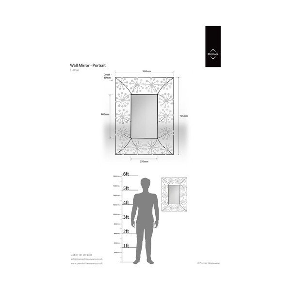 Seinapeegel 56x70 cm Floret - Premier Housewares-image-1
