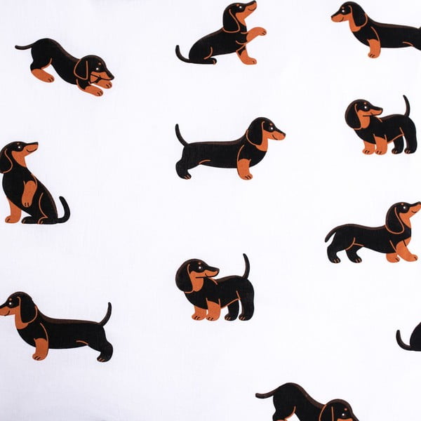 Must-valge puuvillane laste voodipesu 140x200 cm Dachshund - Jerry Fabrics-image-4