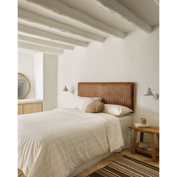 Pruun nahast voodipeats 163x60 cm Natesa - Kave Home-image-1