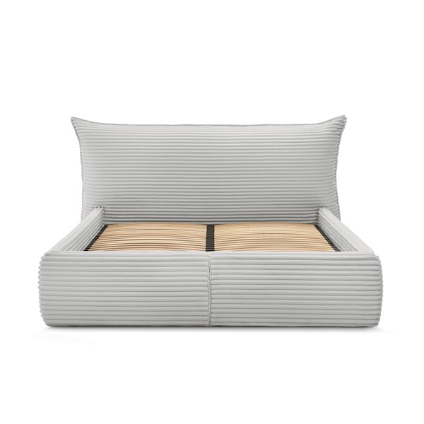 Helehall polsterdatud kaheinimesevoodi koos voodipõhja ja panipaigaga 180x200 cm Jade - Bobochic Paris-image-4