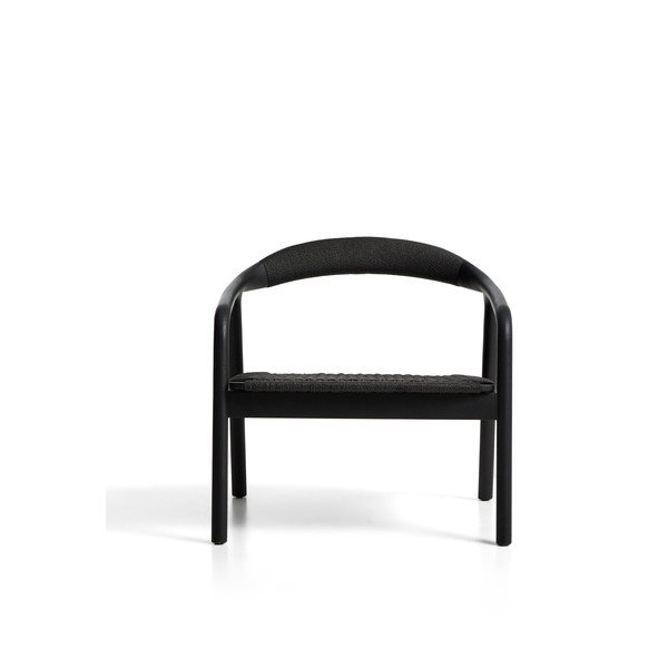 Must puidust/polsterdamata tugitool Derile - Kave Home-image-4
