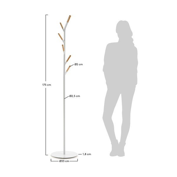 Valge mantlihoidja Bren - Kave Home-image-4