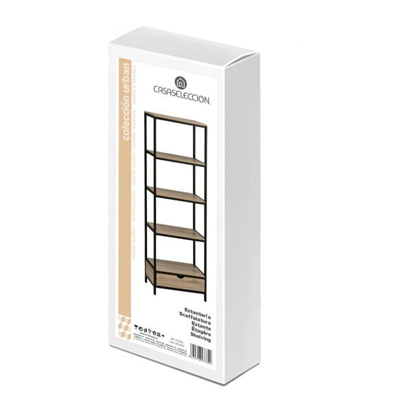 Must naturaalne raamaturiiul tammepuust 60x180 cm Urban - Casa Selección-image-4