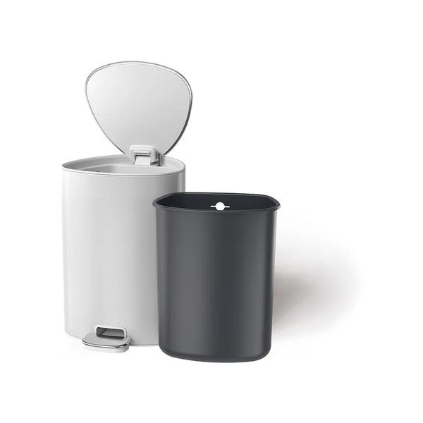 Läikiv valge roostevabast terasest prügikast 5 l EasyStore Luxe - Joseph Joseph