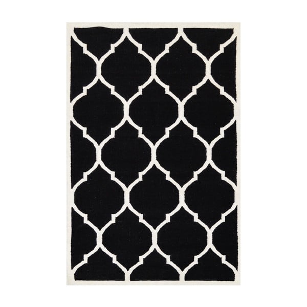 Černý vlněný koberec Bakero Lara, 120 x 180 cm